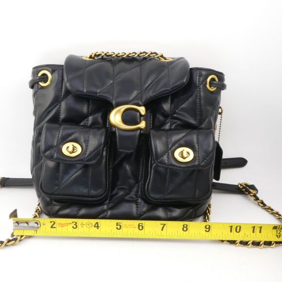 COACH Tabby Quilted Leather Backpack Black - Picture 13 of 15
